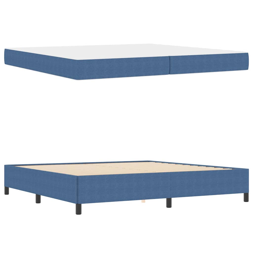 Bedframe met matras Blauw 200 x 200 cm Stof is nu te koop bij PeponiXL, paradijselijk wonen!