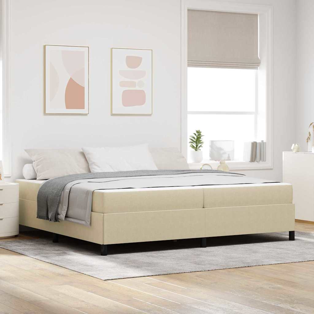 Bedframe met matras Lichtgroen Grijs 200 x 200 cm Stof is nu te koop bij PeponiXL, paradijselijk wonen!