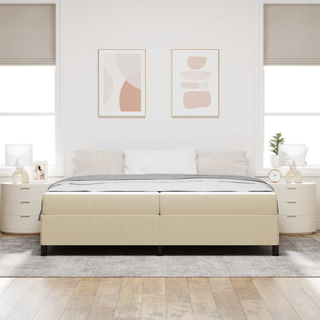Bedframe met matras Lichtgroen Grijs 200 x 200 cm Stof is nu te koop bij PeponiXL, paradijselijk wonen!