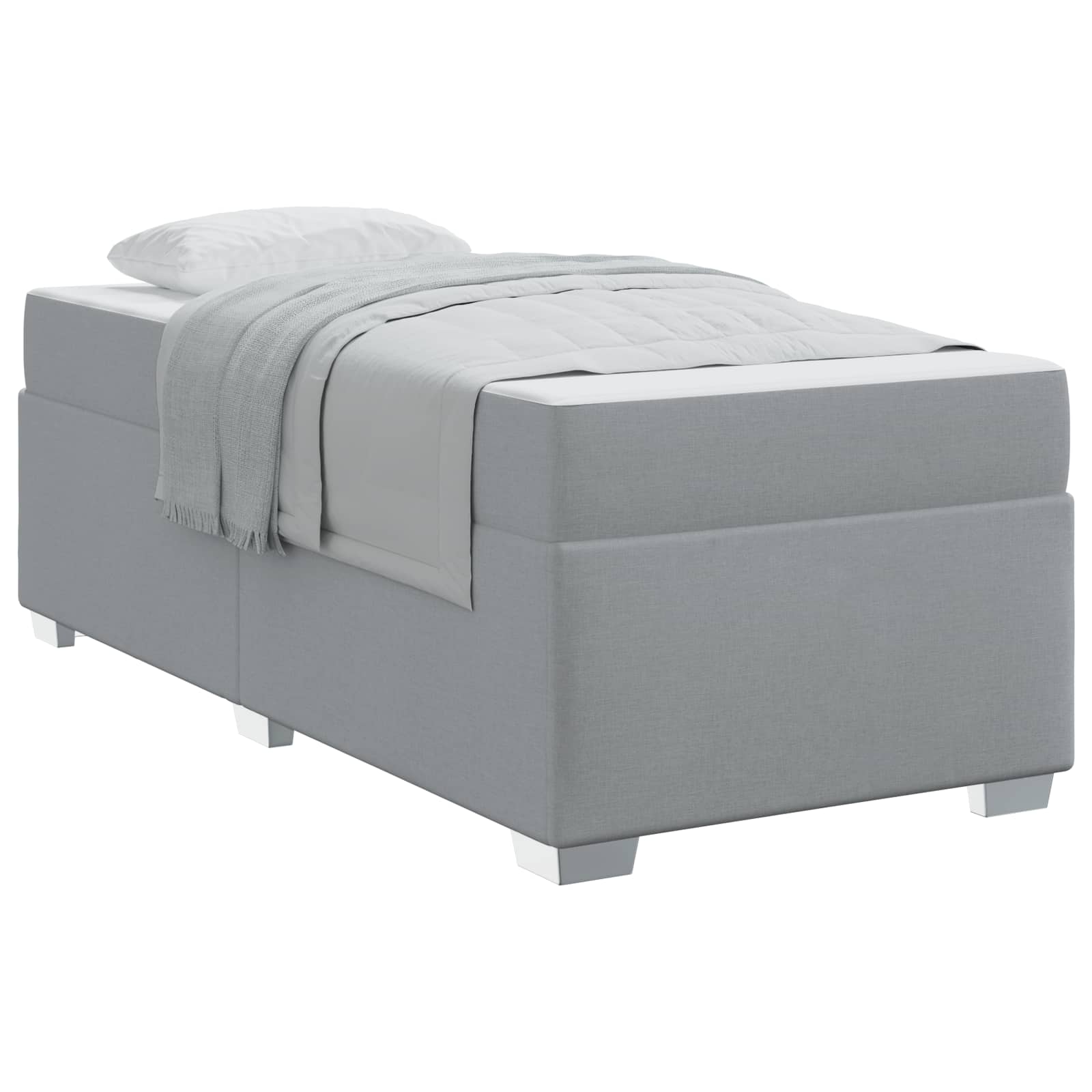 Bedframe met matras Lichtgrijs 80 x 200 cm Stof is nu te koop bij PeponiXL, paradijselijk wonen!
