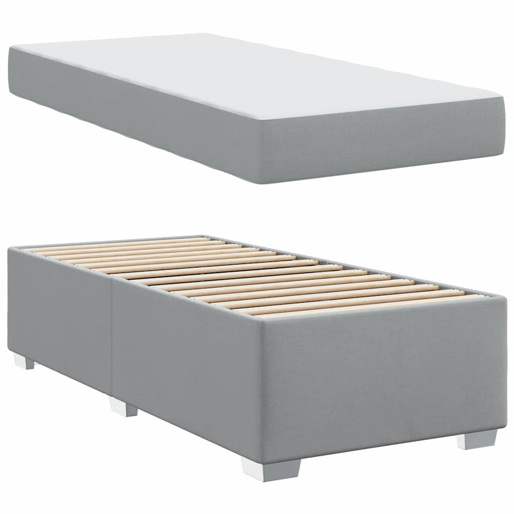 Bedframe met matras Lichtgrijs 80 x 200 cm Stof is nu te koop bij PeponiXL, paradijselijk wonen!