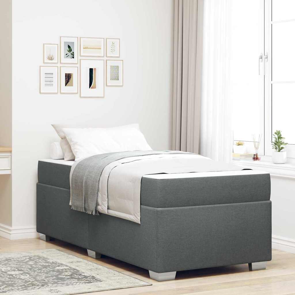 Bedframe met matras Donkergrijs 80 x 200 cm Stof is nu te koop bij PeponiXL, paradijselijk wonen!
