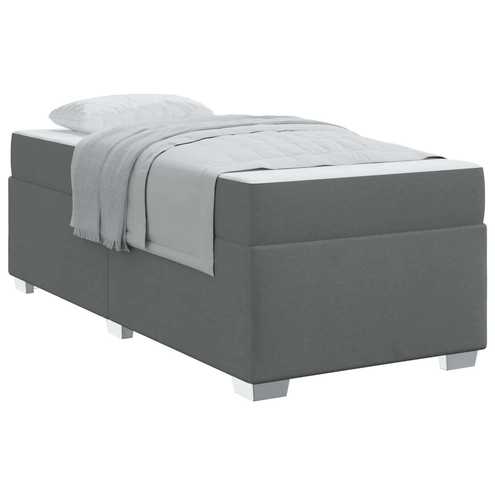 Bedframe met matras Donkergrijs 80 x 200 cm Stof is nu te koop bij PeponiXL, paradijselijk wonen!