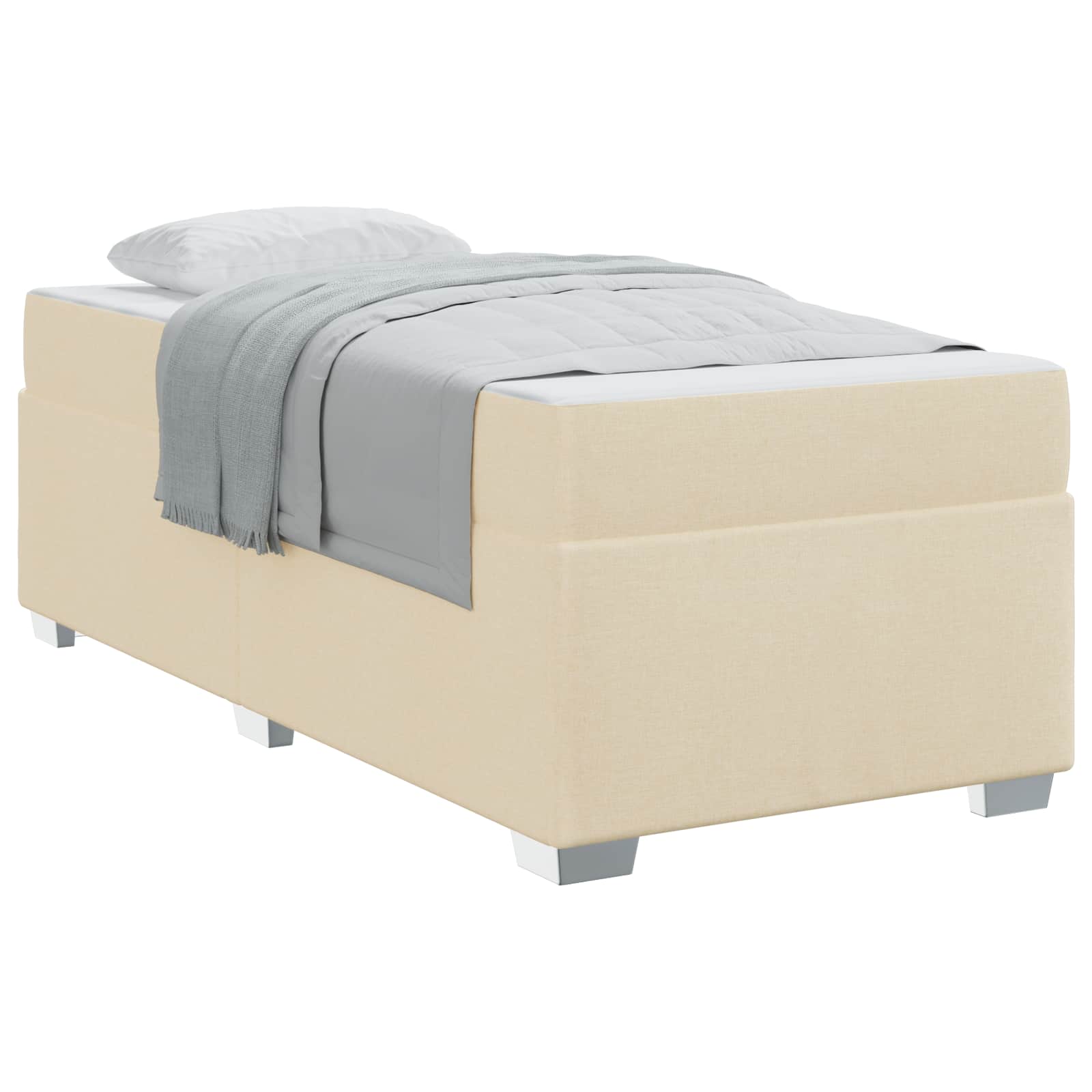 Bedframe met matras Crème 80 x 200 cm Stof is nu te koop bij PeponiXL, paradijselijk wonen!