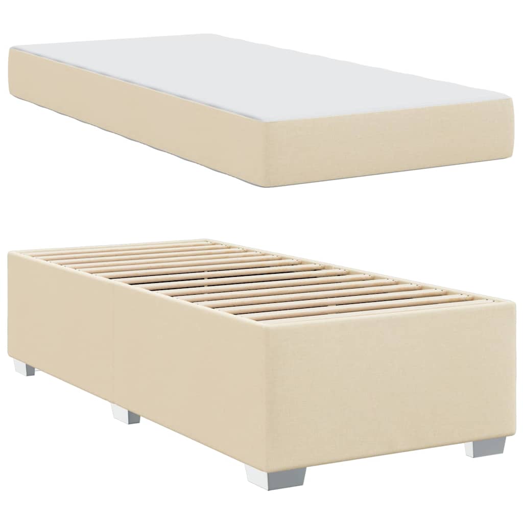 Bedframe met matras Crème 80 x 200 cm Stof is nu te koop bij PeponiXL, paradijselijk wonen!