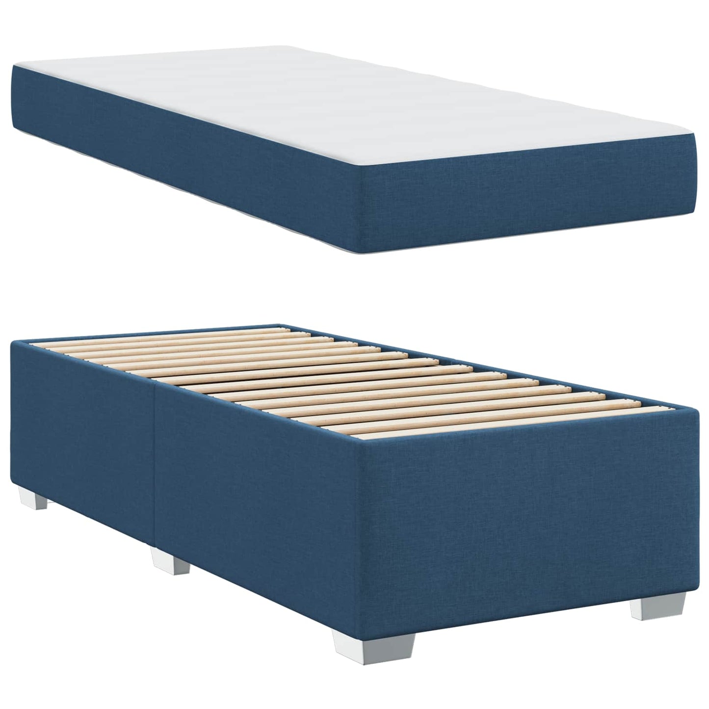 Bedframe met matras Blauw 80 x 200 cm Stof is nu te koop bij PeponiXL, paradijselijk wonen!