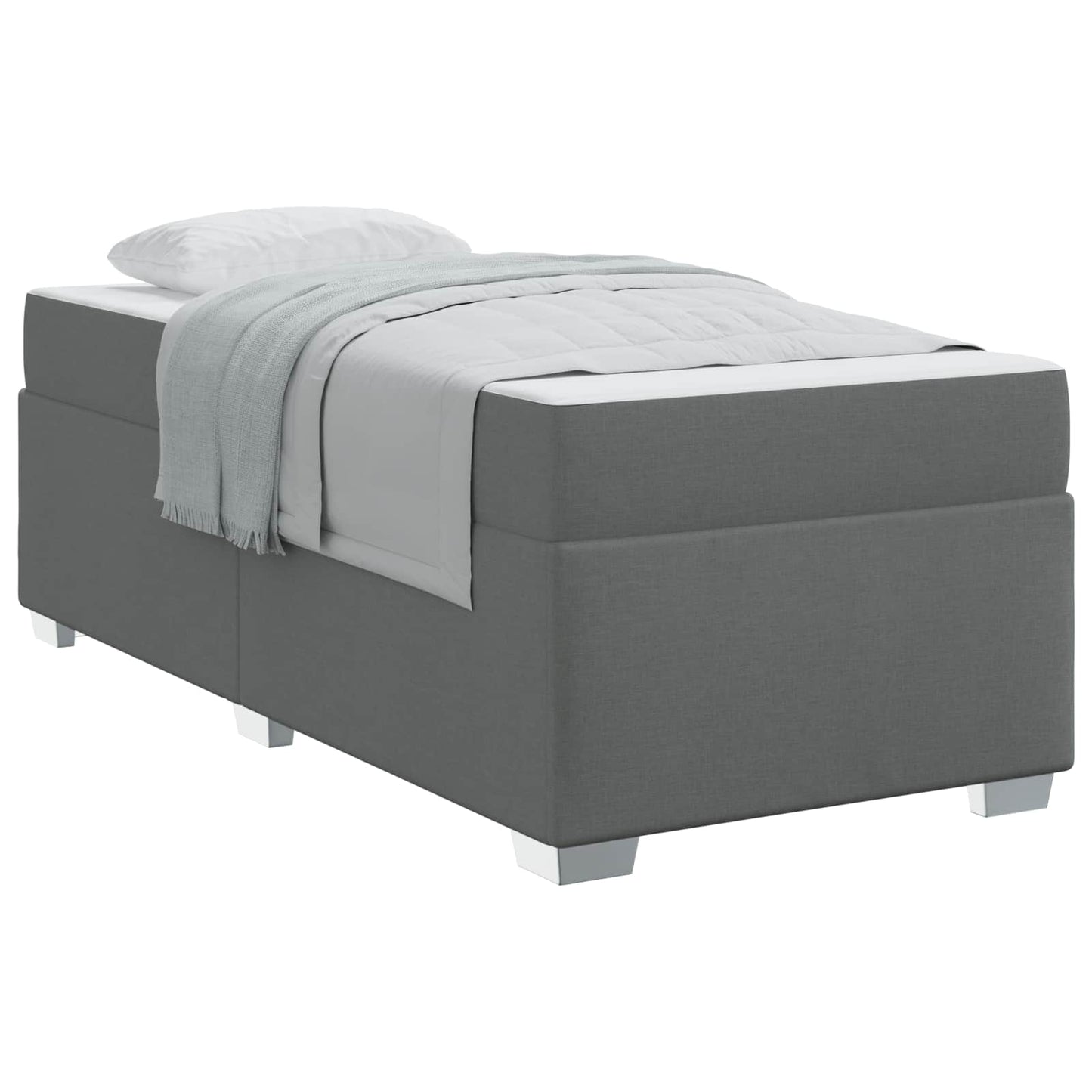 Bedframe met matras Donkergrijs 90 x 190 cm Stof is nu te koop bij PeponiXL, paradijselijk wonen!