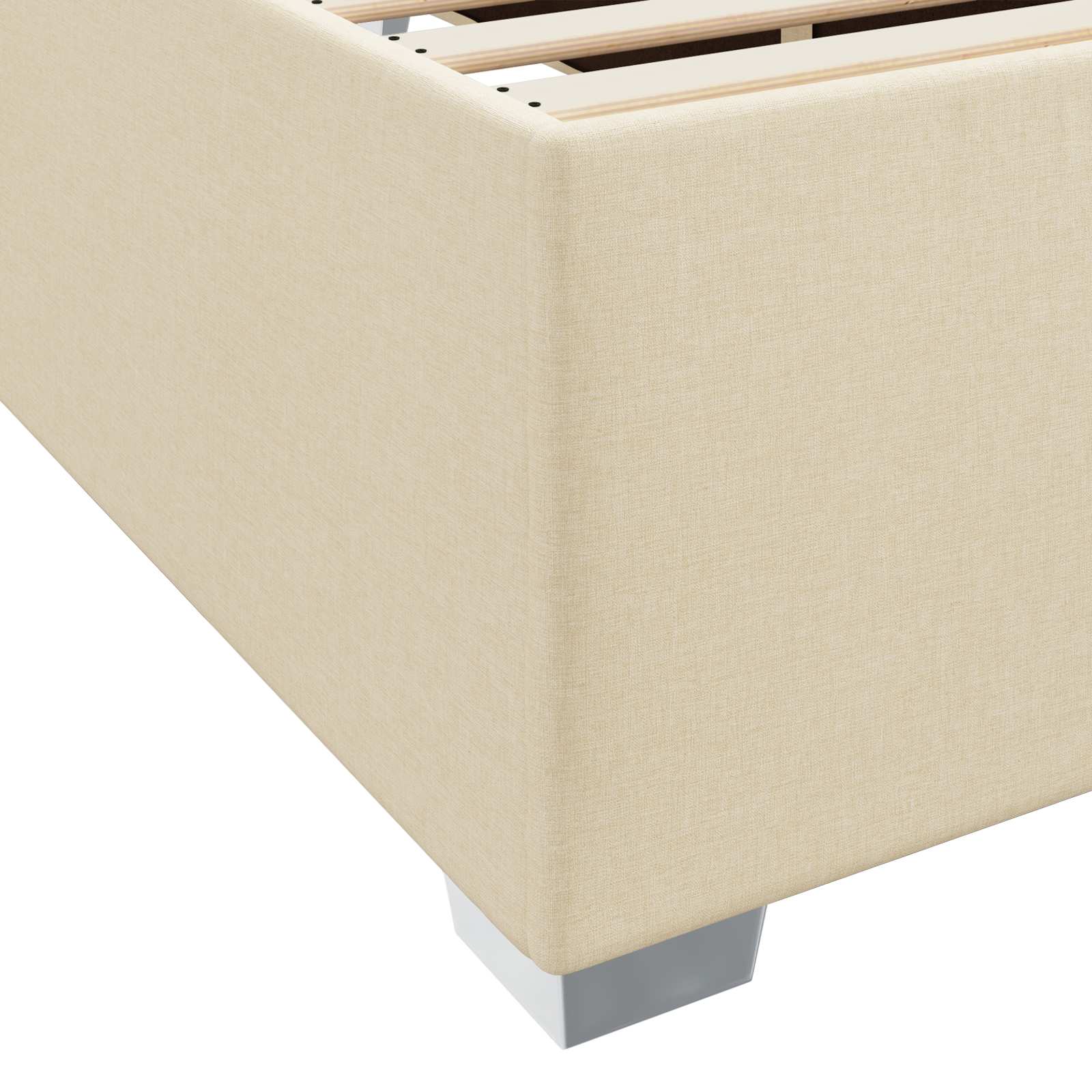 Bedframe met matras Crème 90 x 190 cm Stof is nu te koop bij PeponiXL, paradijselijk wonen!