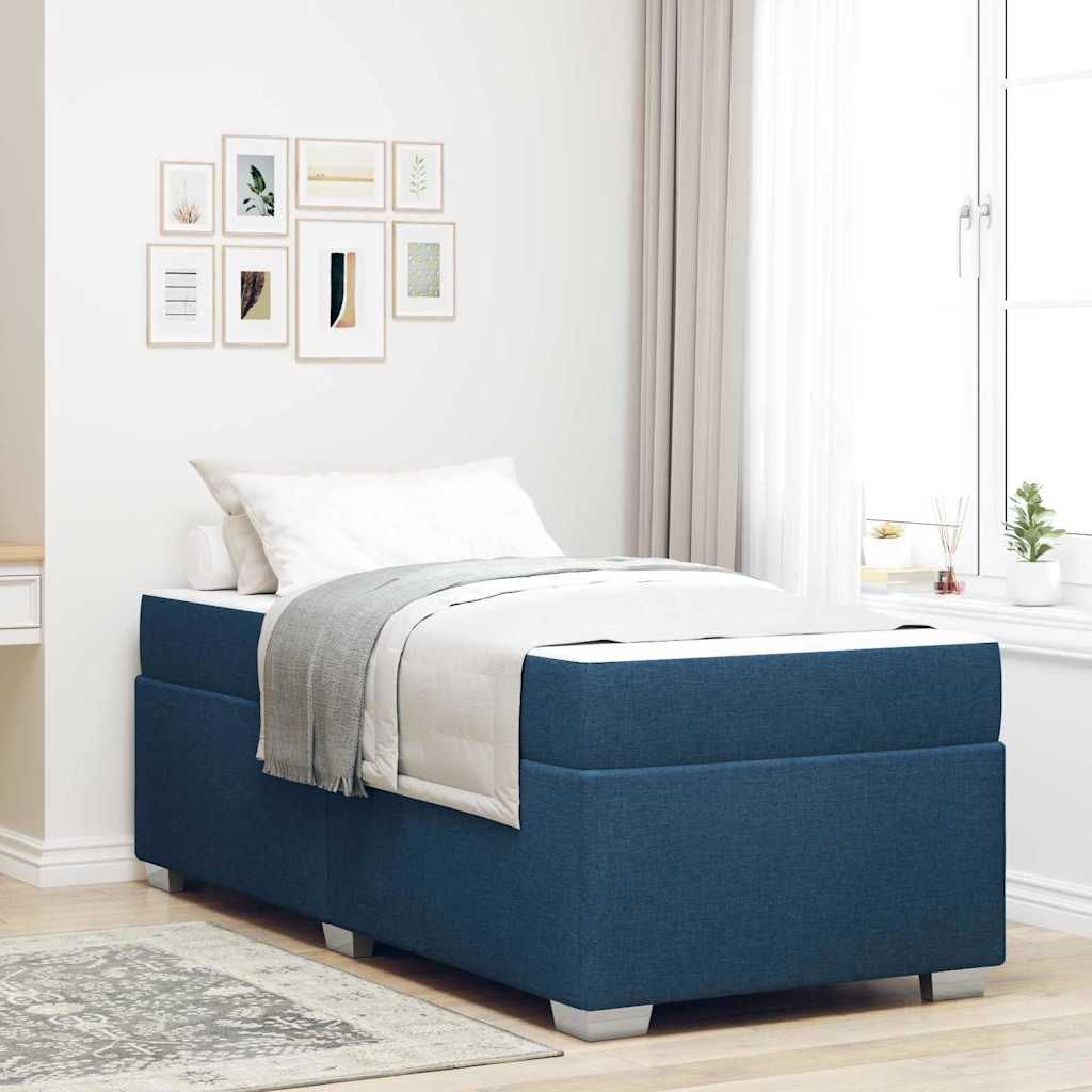 Bedframe met matras Blauw 90 x 190 cm Stof is nu te koop bij PeponiXL, paradijselijk wonen!
