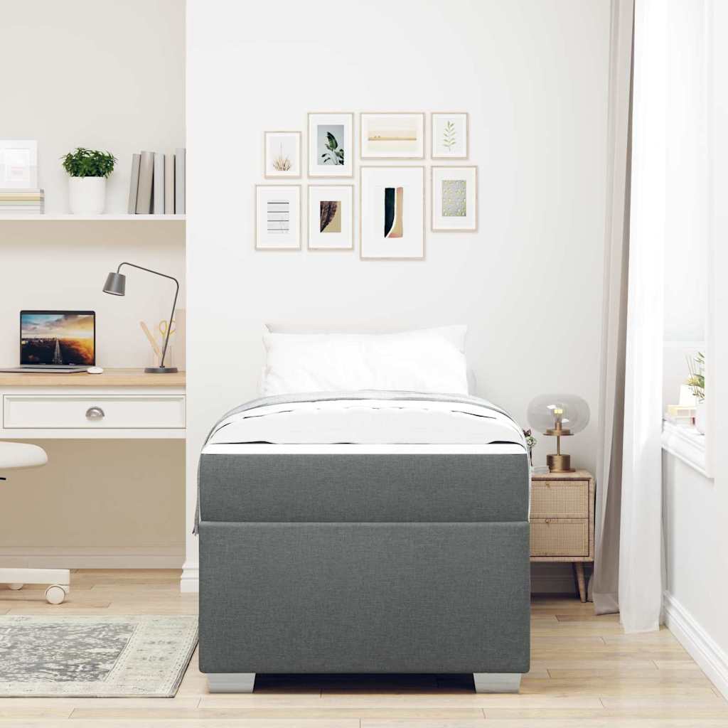 Bedframe met matras Donkergrijs 90 x 200 cm Stof is nu te koop bij PeponiXL, paradijselijk wonen!