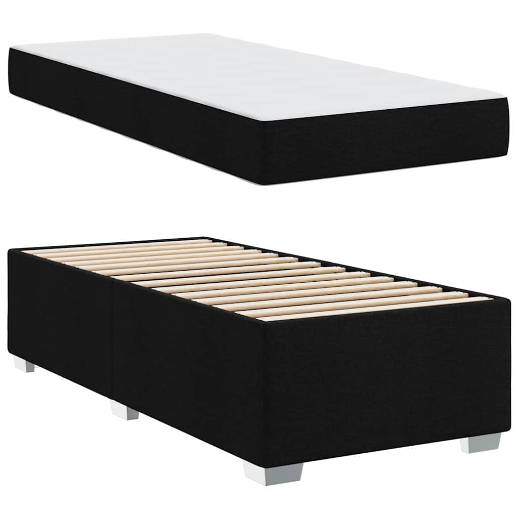 Bedframe met matras Zwart 90 x 200 cm Stof is nu te koop bij PeponiXL, paradijselijk wonen!