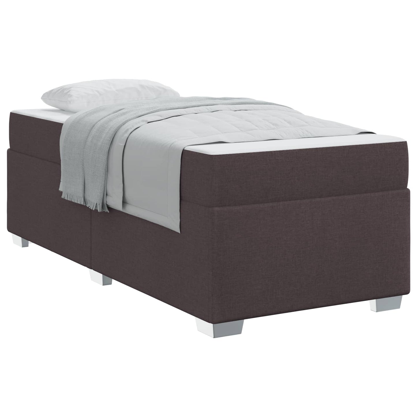 Bedframe met matras Donkerbruin 90 x 200 cm Stof is nu te koop bij PeponiXL, paradijselijk wonen!