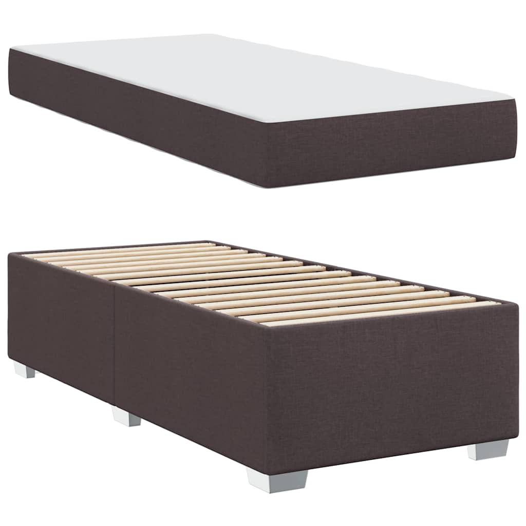 Bedframe met matras Donkerbruin 90 x 200 cm Stof is nu te koop bij PeponiXL, paradijselijk wonen!