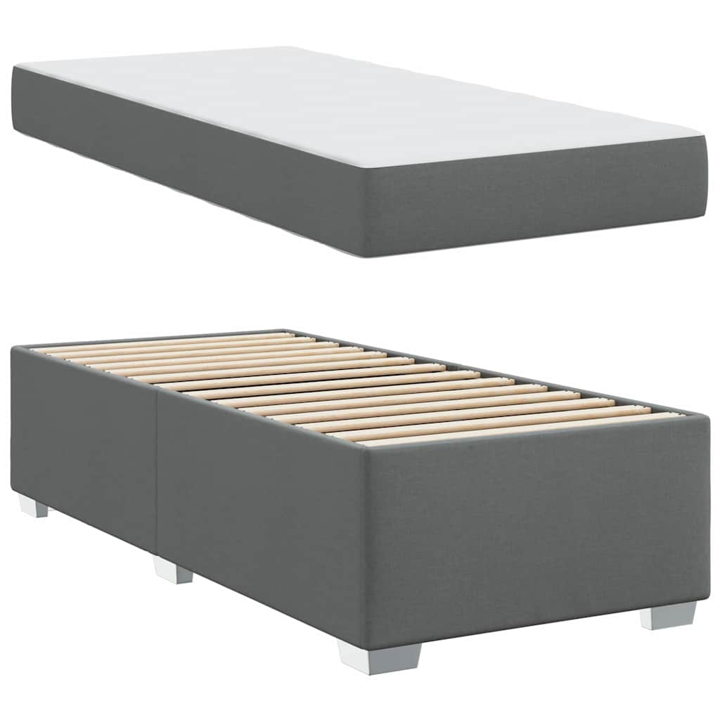 Bedframe met matras Donkergrijs 100 x 200 cm Stof is nu te koop bij PeponiXL, paradijselijk wonen!