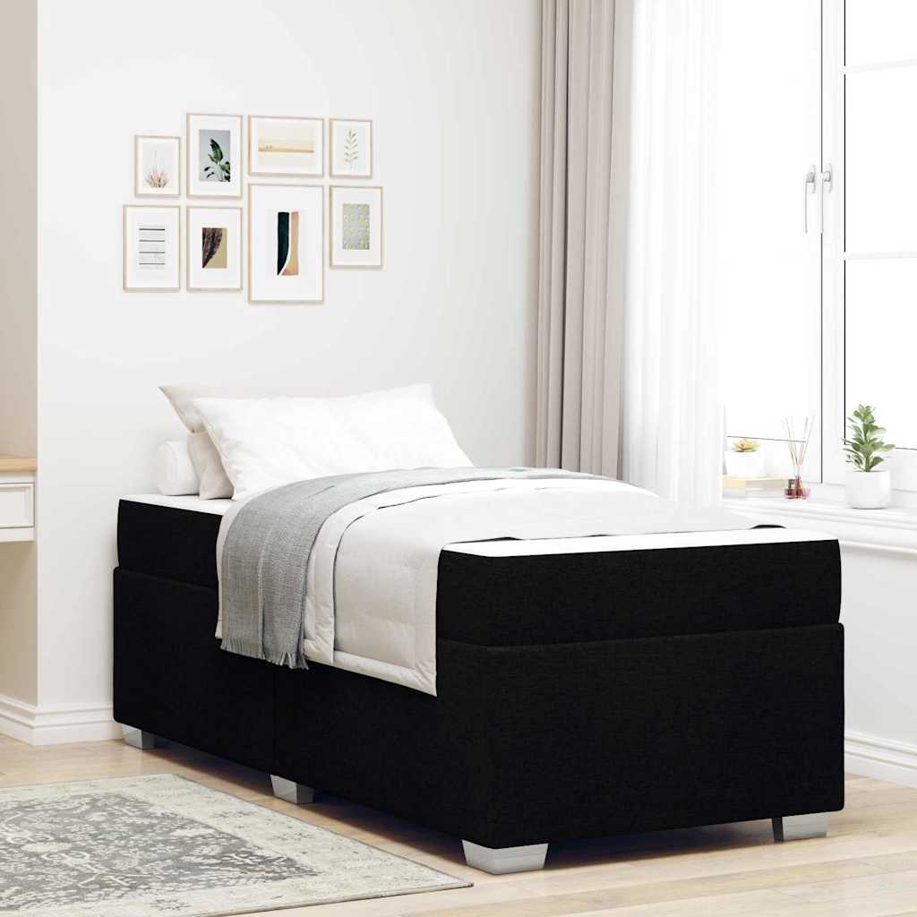 Bedframe met matras Zwart 100 x 200 cm Stof is nu te koop bij PeponiXL, paradijselijk wonen!