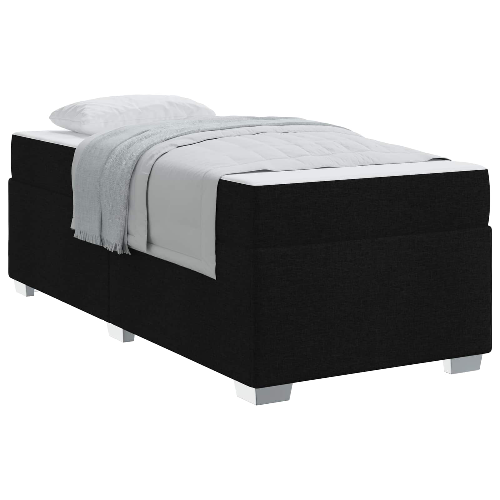 Bedframe met matras Zwart 100 x 200 cm Stof is nu te koop bij PeponiXL, paradijselijk wonen!