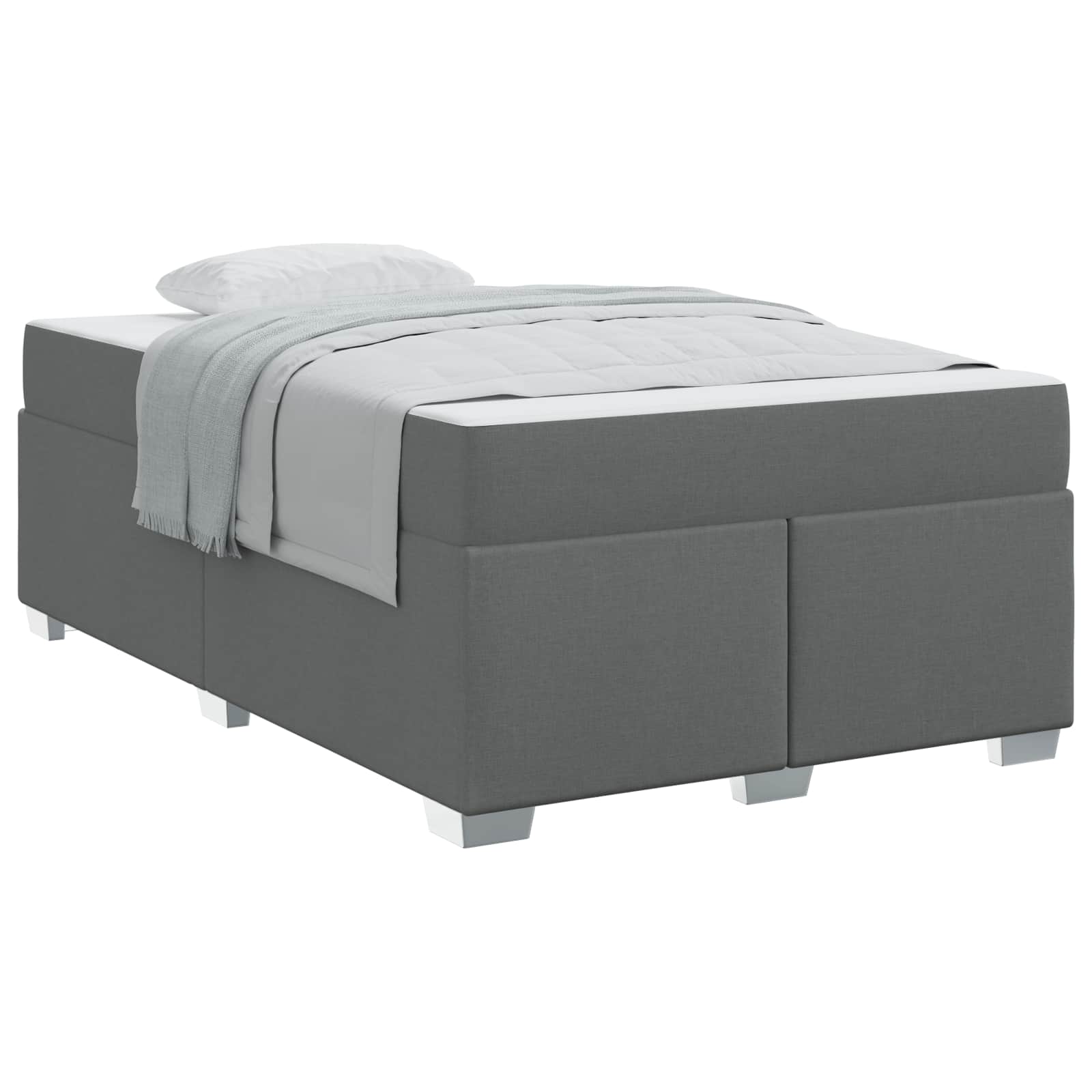 Bedframe met matras Donkergrijs 120 x 190 cm Stof is nu te koop bij PeponiXL, paradijselijk wonen!