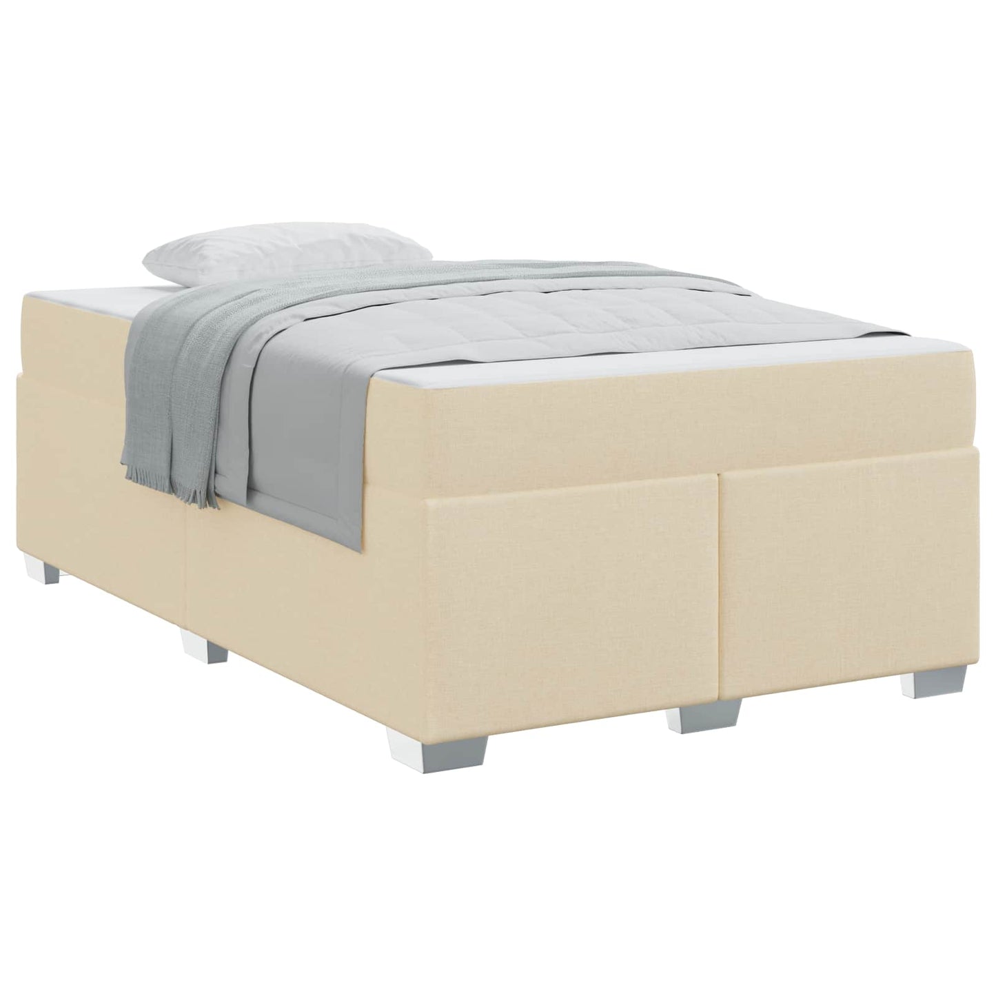 Bedframe met matras Crème 120 x 190 cm Stof is nu te koop bij PeponiXL, paradijselijk wonen!