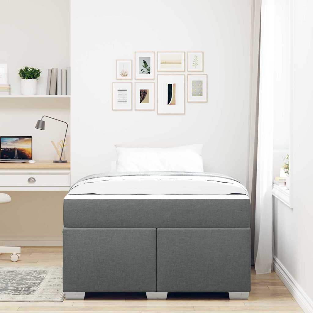 Bedframe met matras Donkergrijs 120 x 200 cm Stof is nu te koop bij PeponiXL, paradijselijk wonen!