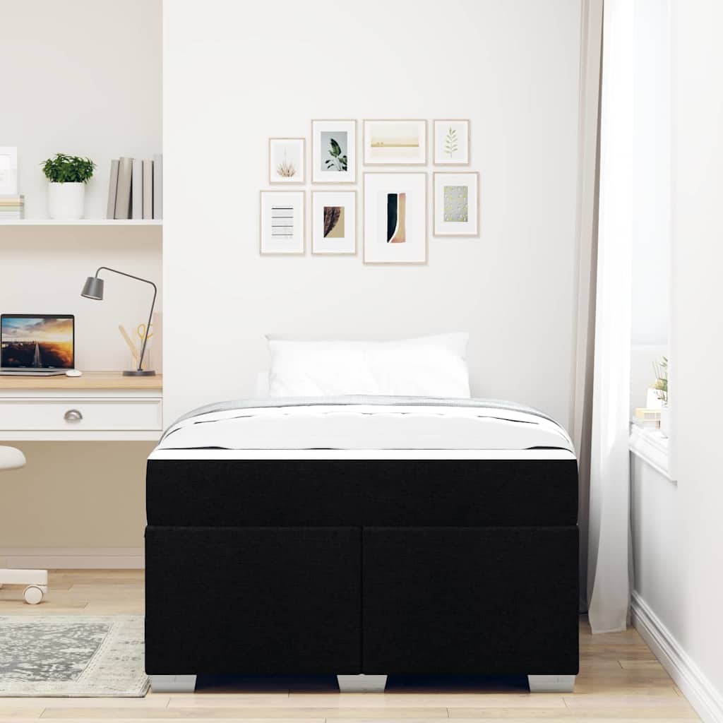 Bedframe met matras Zwart 120 x 200 cm Stof is nu te koop bij PeponiXL, paradijselijk wonen!