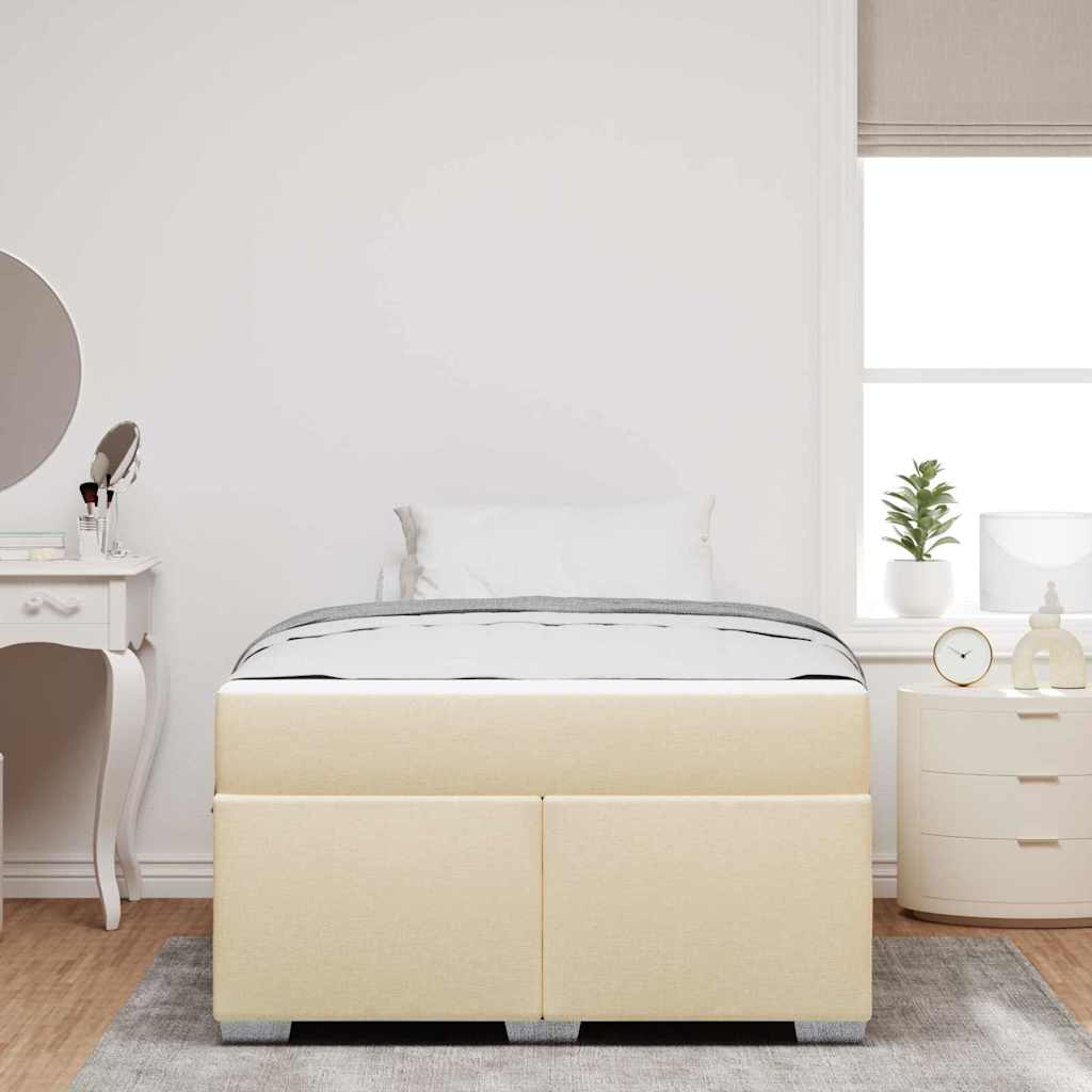 Bedframe met matras Crème 120 x 200 cm Stof is nu te koop bij PeponiXL, paradijselijk wonen!