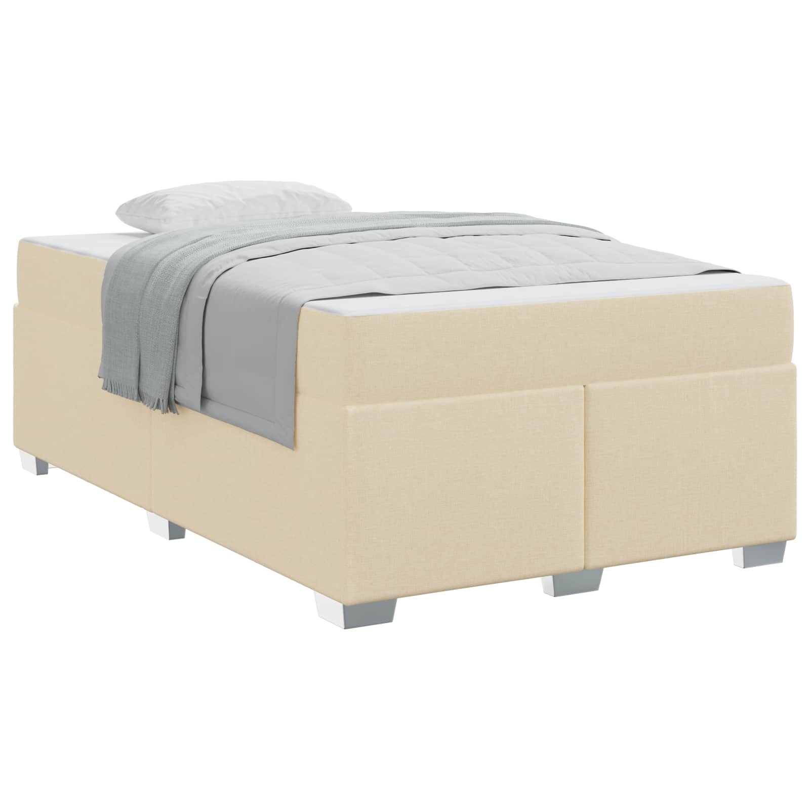 Bedframe met matras Crème 120 x 200 cm Stof is nu te koop bij PeponiXL, paradijselijk wonen!