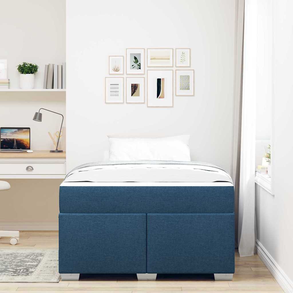 Bedframe met matras Blauw 120 x 200 cm Stof is nu te koop bij PeponiXL, paradijselijk wonen!