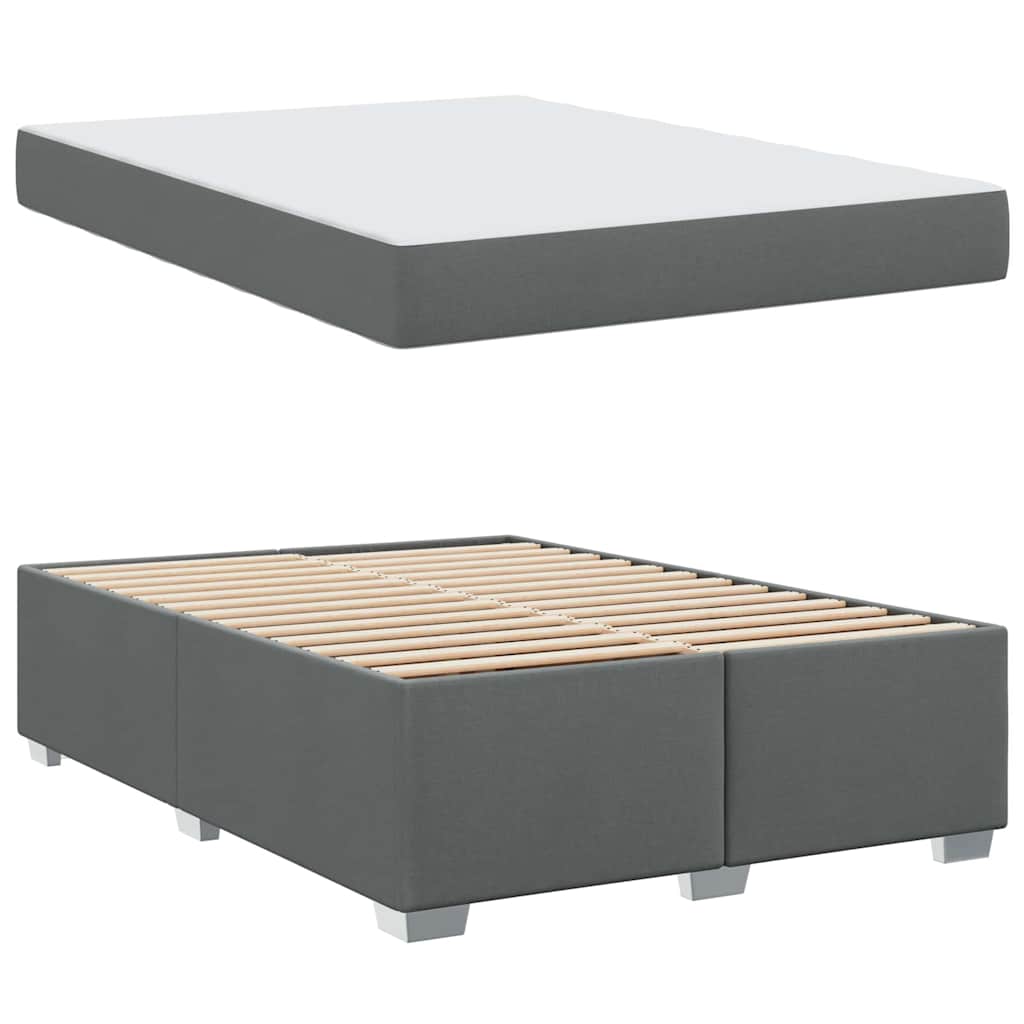 Bedframe met matras Donkergrijs 140 x 200 cm Stof is nu te koop bij PeponiXL, paradijselijk wonen!