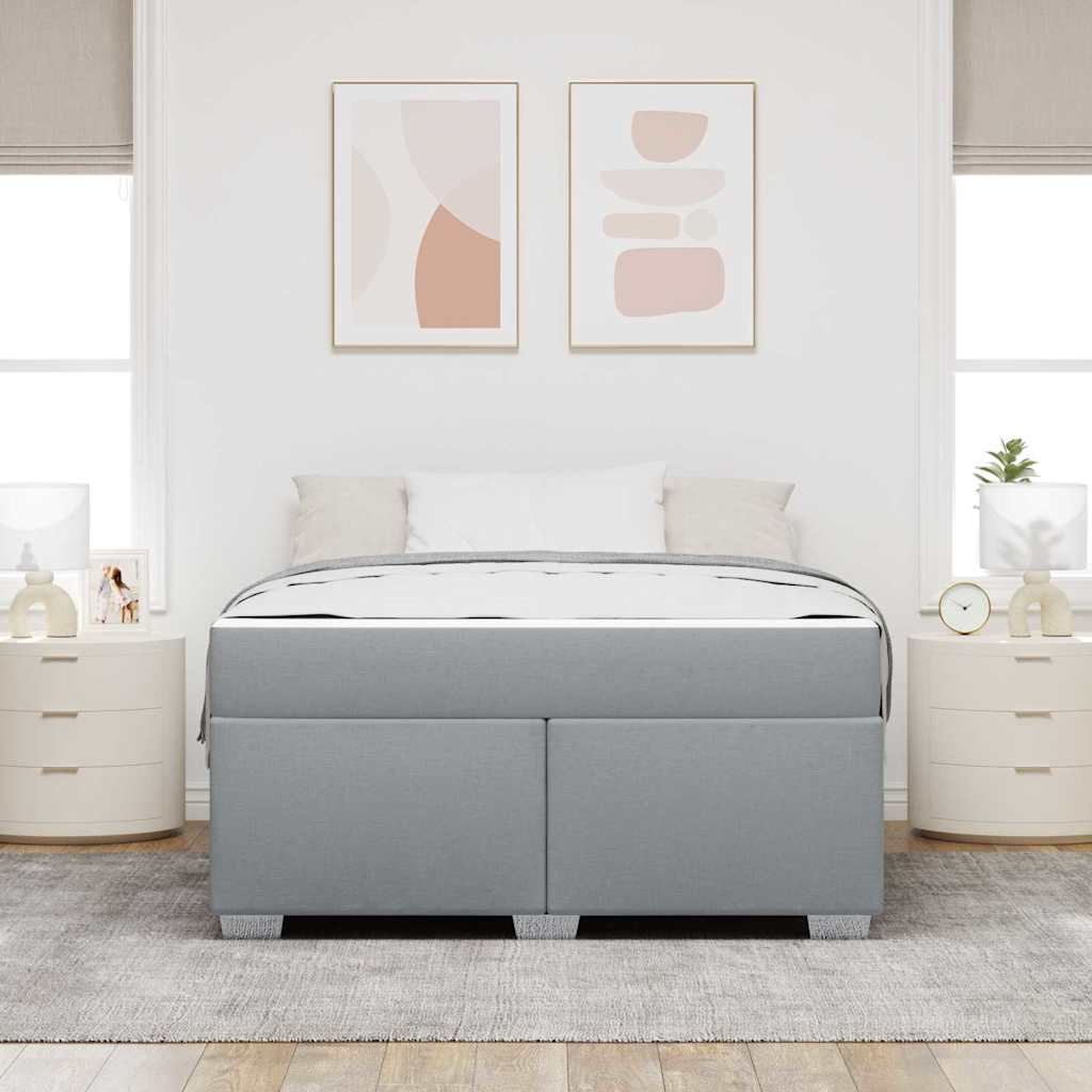 Bedframe met matras Lichtgrijs 160 x 200 cm Stof is nu te koop bij PeponiXL, paradijselijk wonen!