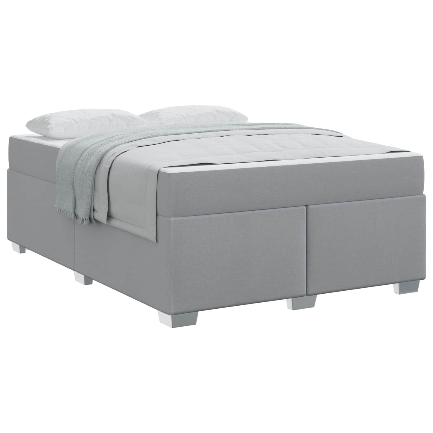 Bedframe met matras Lichtgrijs 160 x 200 cm Stof is nu te koop bij PeponiXL, paradijselijk wonen!