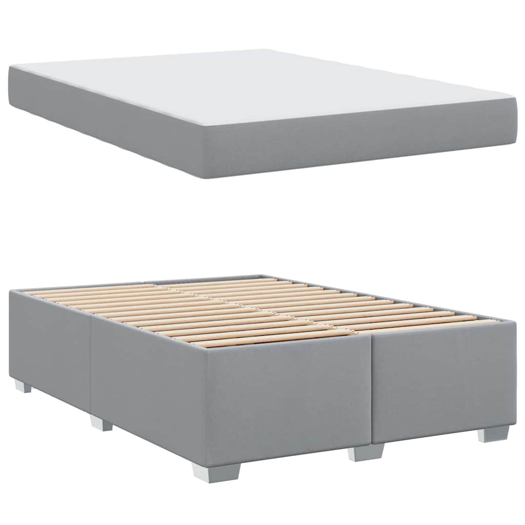 Bedframe met matras Lichtgrijs 160 x 200 cm Stof is nu te koop bij PeponiXL, paradijselijk wonen!