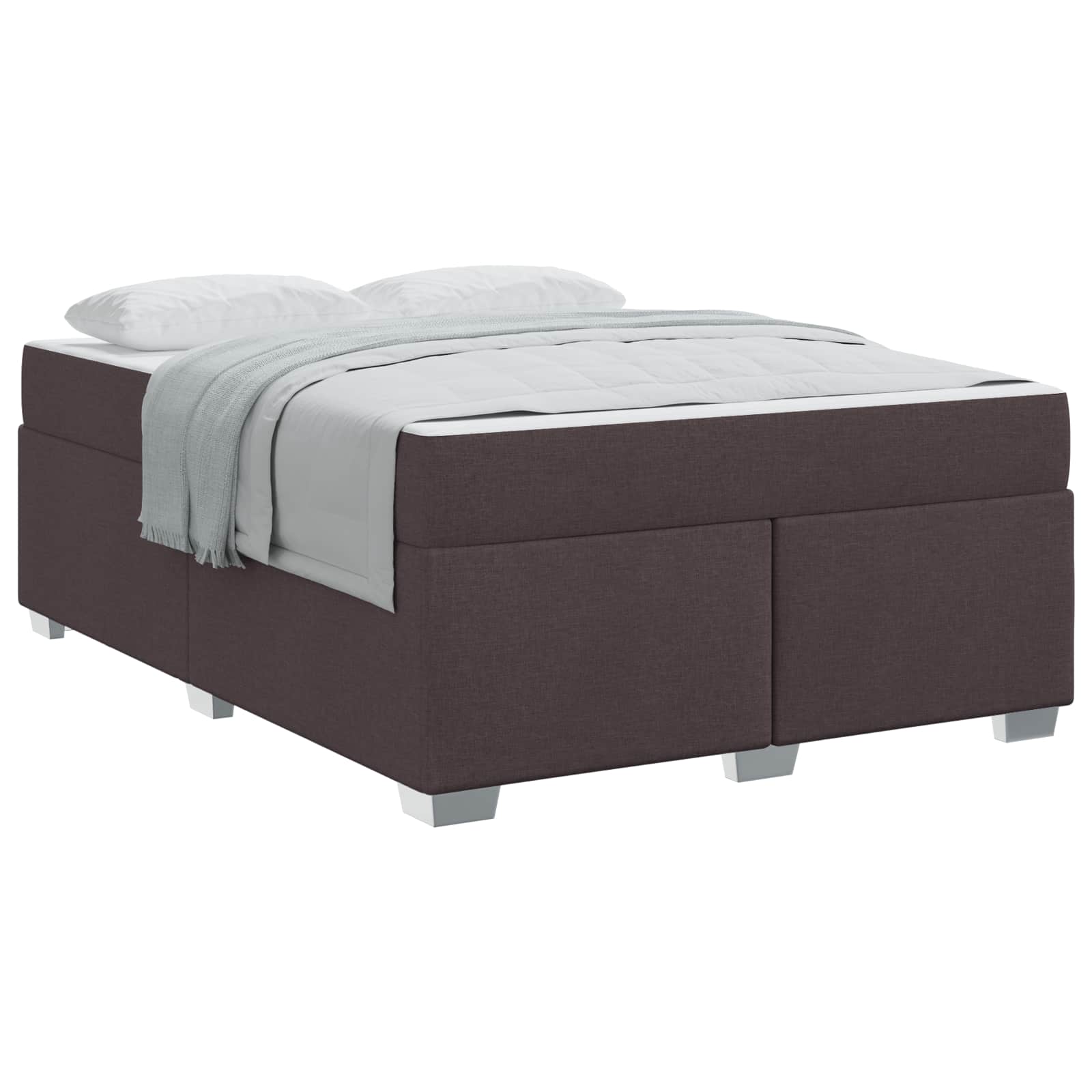 Bedframe met matras Donkerbruin 160 x 200 cm Stof is nu te koop bij PeponiXL, paradijselijk wonen!