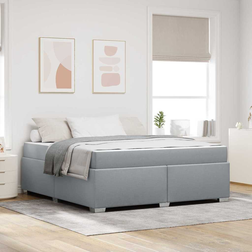 Bedframe met matras Lichtgrijs 180 x 200 cm Stof is nu te koop bij PeponiXL, paradijselijk wonen!
