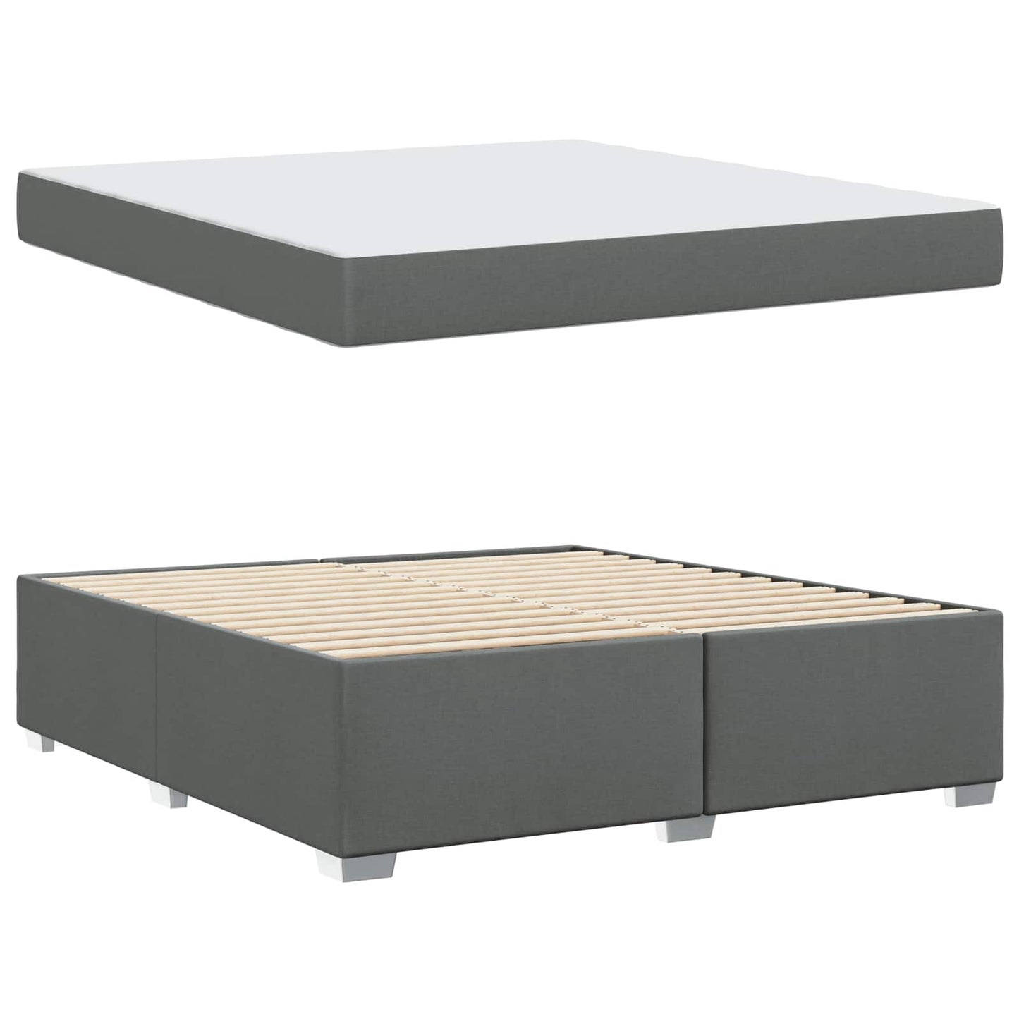 Bedframe met matras Donkergrijs 180 x 200 cm Stof is nu te koop bij PeponiXL, paradijselijk wonen!