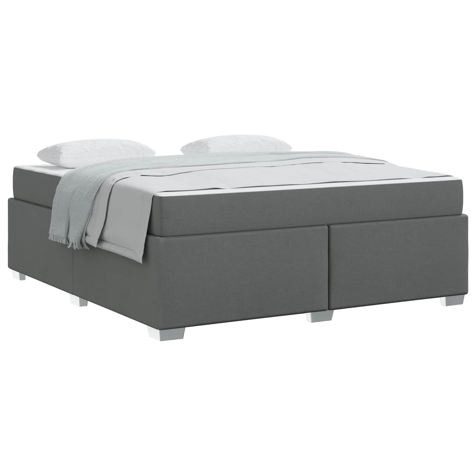 Bedframe met matras Donkergrijs 180 x 200 cm Stof is nu te koop bij PeponiXL, paradijselijk wonen!