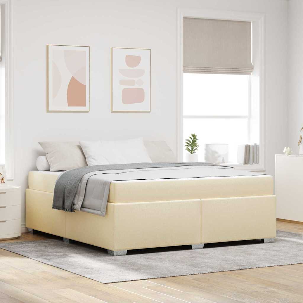Bedframe met matras Crème 180 x 200 cm Stof is nu te koop bij PeponiXL, paradijselijk wonen!
