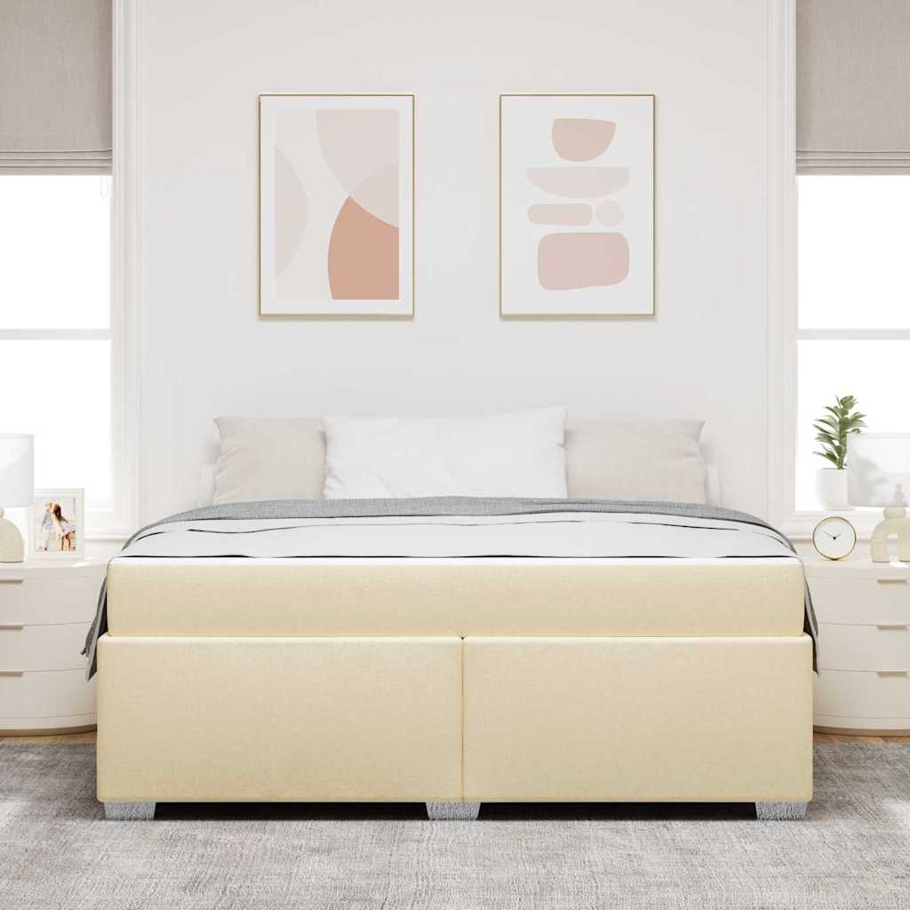 Bedframe met matras Crème 180 x 200 cm Stof is nu te koop bij PeponiXL, paradijselijk wonen!