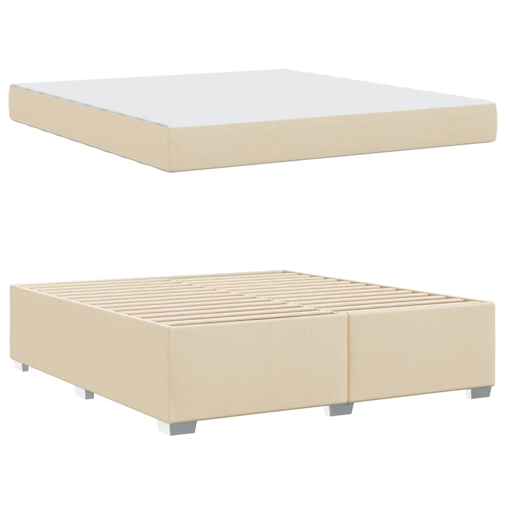 Bedframe met matras Crème 180 x 200 cm Stof is nu te koop bij PeponiXL, paradijselijk wonen!