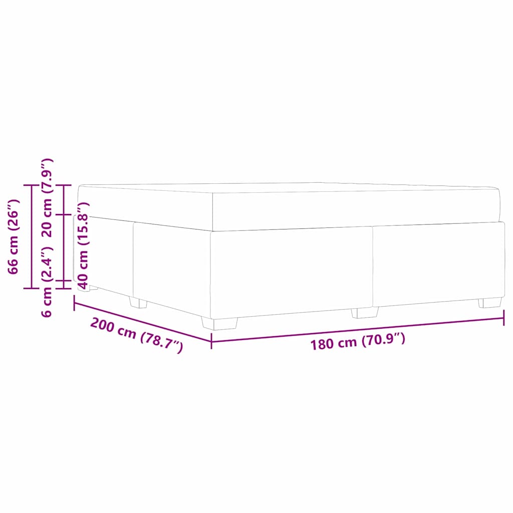 Bedframe met matras Crème 180 x 200 cm Stof is nu te koop bij PeponiXL, paradijselijk wonen!