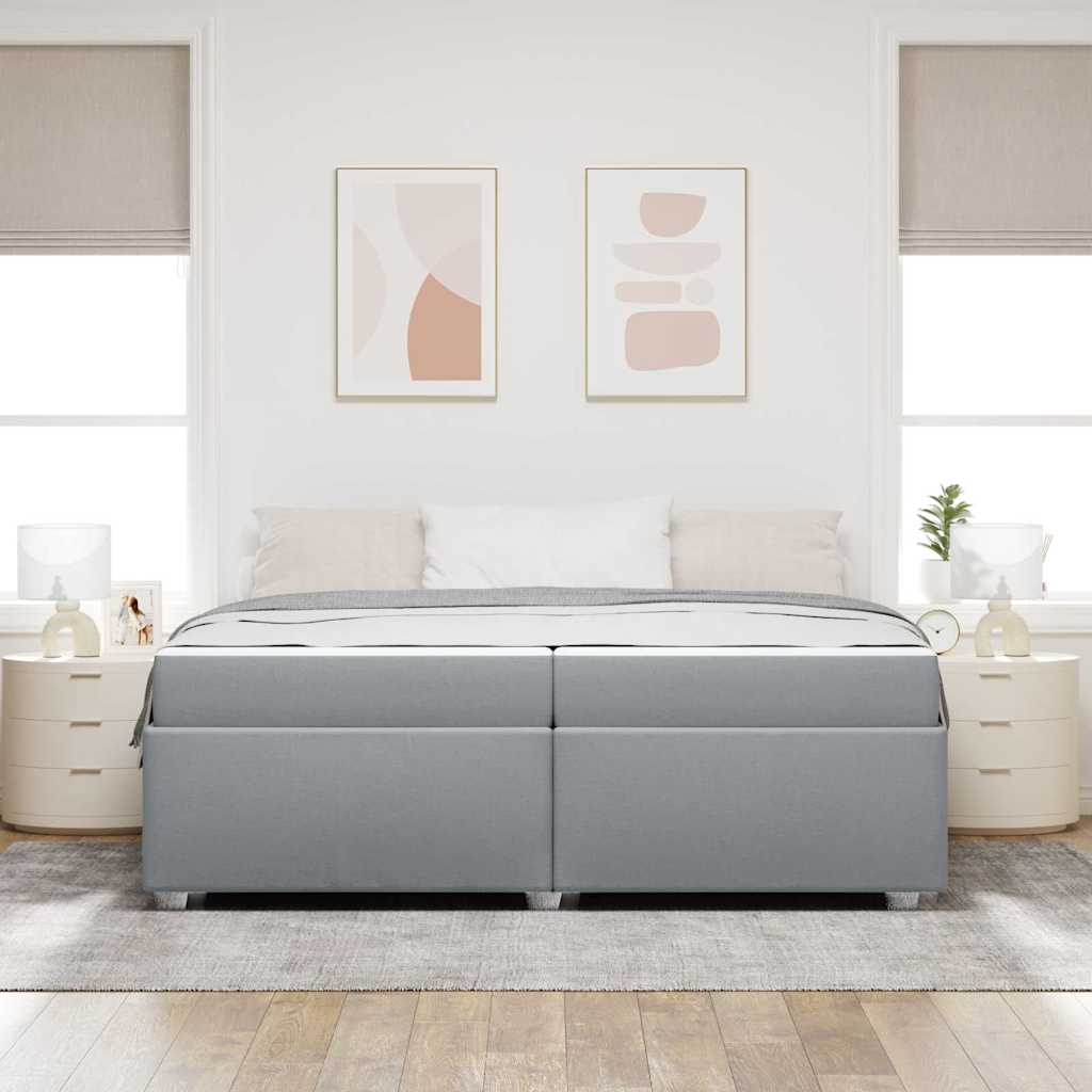 Bedframe met matras Lichtgrijs 200 x 200 cm Stof is nu te koop bij PeponiXL, paradijselijk wonen!