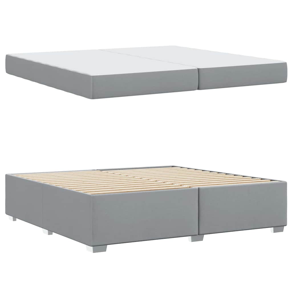 Bedframe met matras Lichtgrijs 200 x 200 cm Stof is nu te koop bij PeponiXL, paradijselijk wonen!