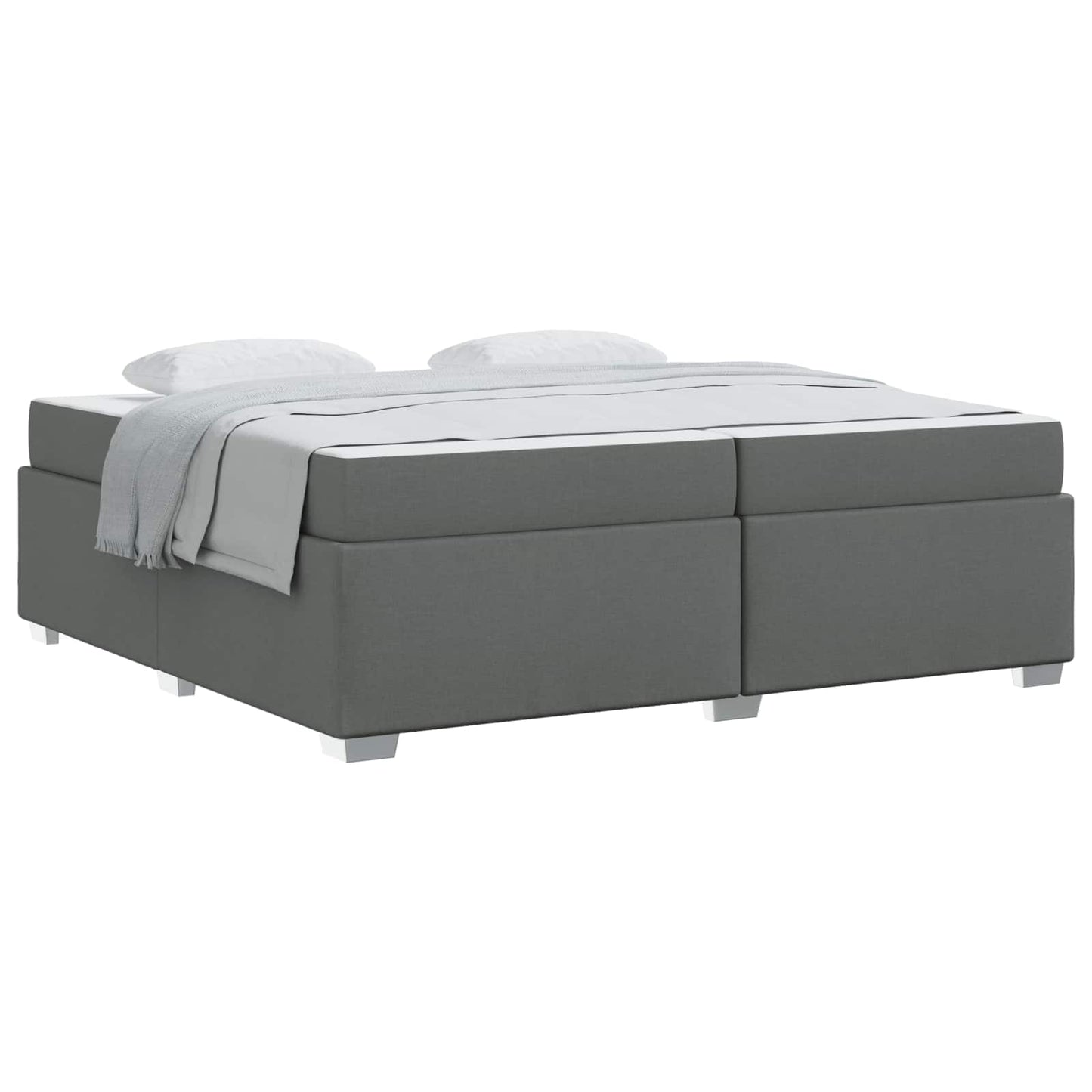 Bedframe met matras Donkergrijs 200 x 200 cm Stof is nu te koop bij PeponiXL, paradijselijk wonen!
