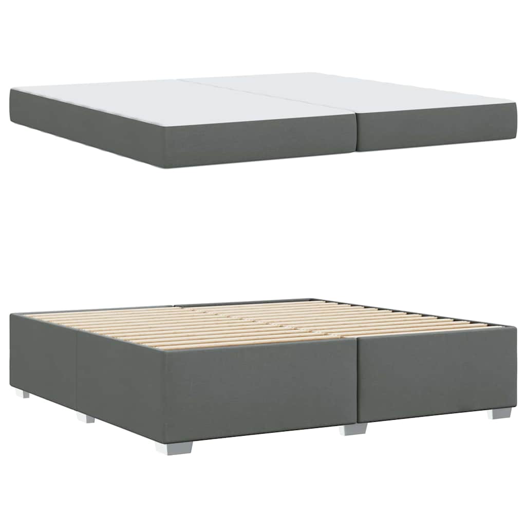 Bedframe met matras Donkergrijs 200 x 200 cm Stof is nu te koop bij PeponiXL, paradijselijk wonen!
