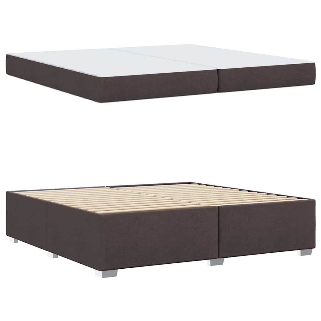 Bedframe met matras Donkerbruin 200 x 200 cm Stof is nu te koop bij PeponiXL, paradijselijk wonen!