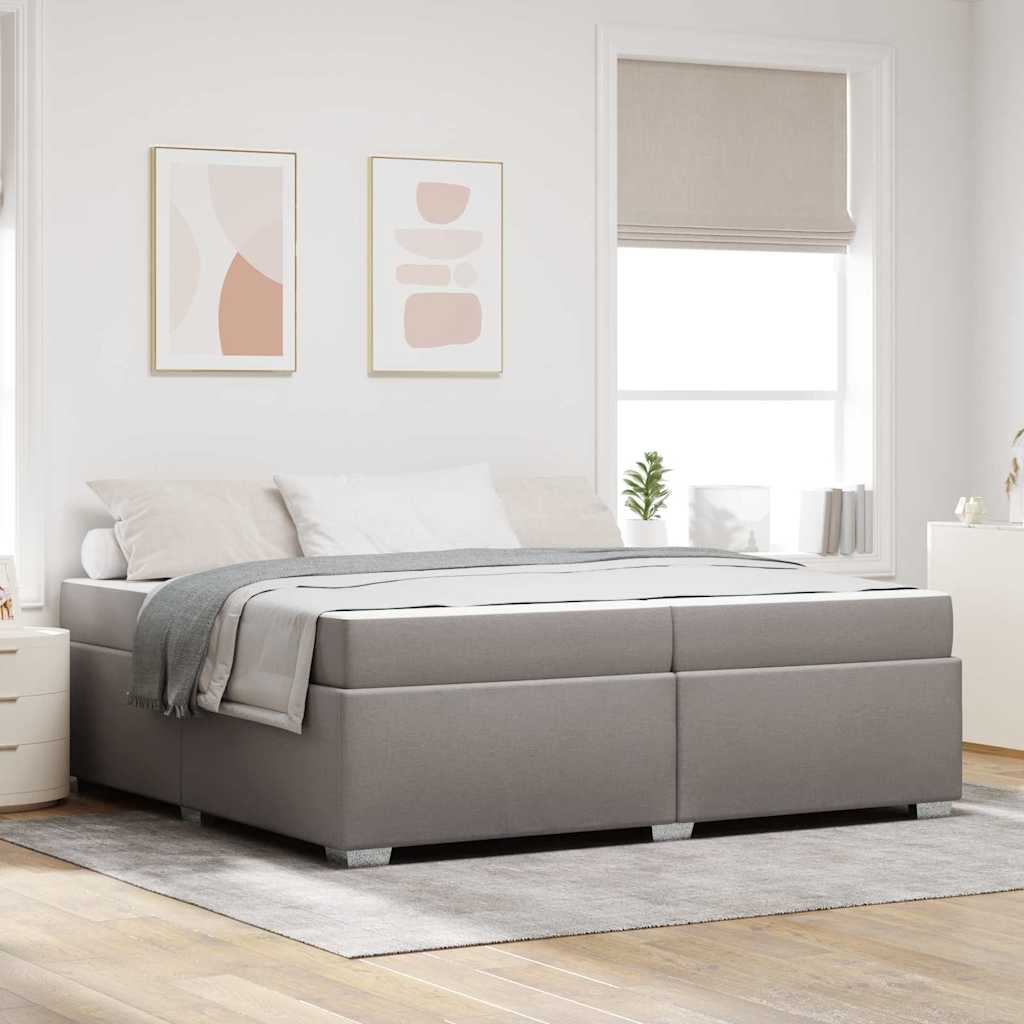 Bedframe met matras Taupe 200 x 200 cm Stof is nu te koop bij PeponiXL, paradijselijk wonen!