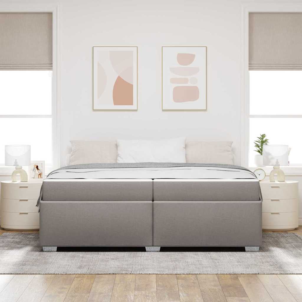 Bedframe met matras Taupe 200 x 200 cm Stof is nu te koop bij PeponiXL, paradijselijk wonen!