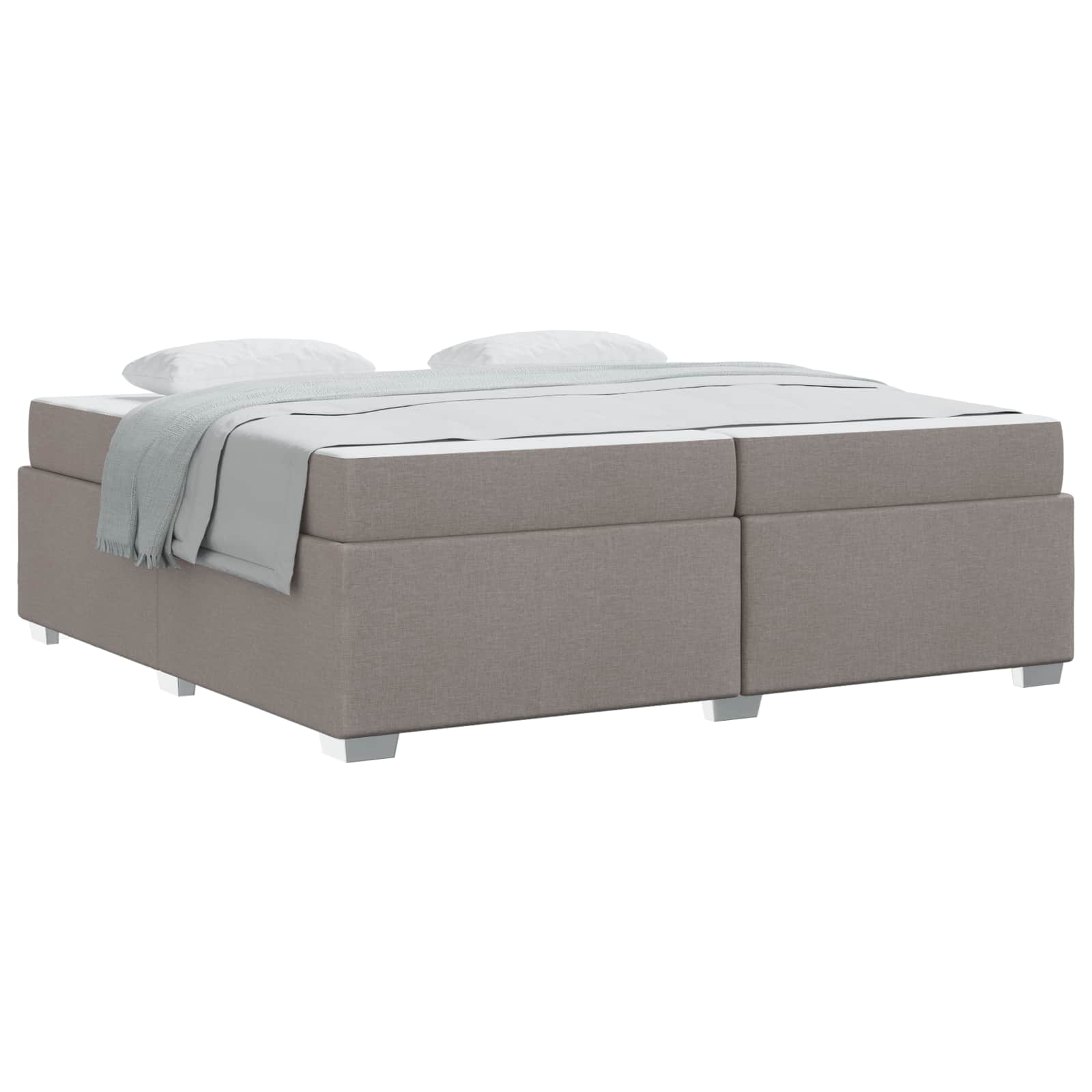 Bedframe met matras Taupe 200 x 200 cm Stof is nu te koop bij PeponiXL, paradijselijk wonen!