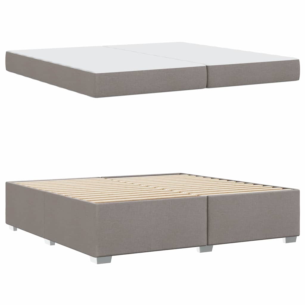 Bedframe met matras Taupe 200 x 200 cm Stof is nu te koop bij PeponiXL, paradijselijk wonen!
