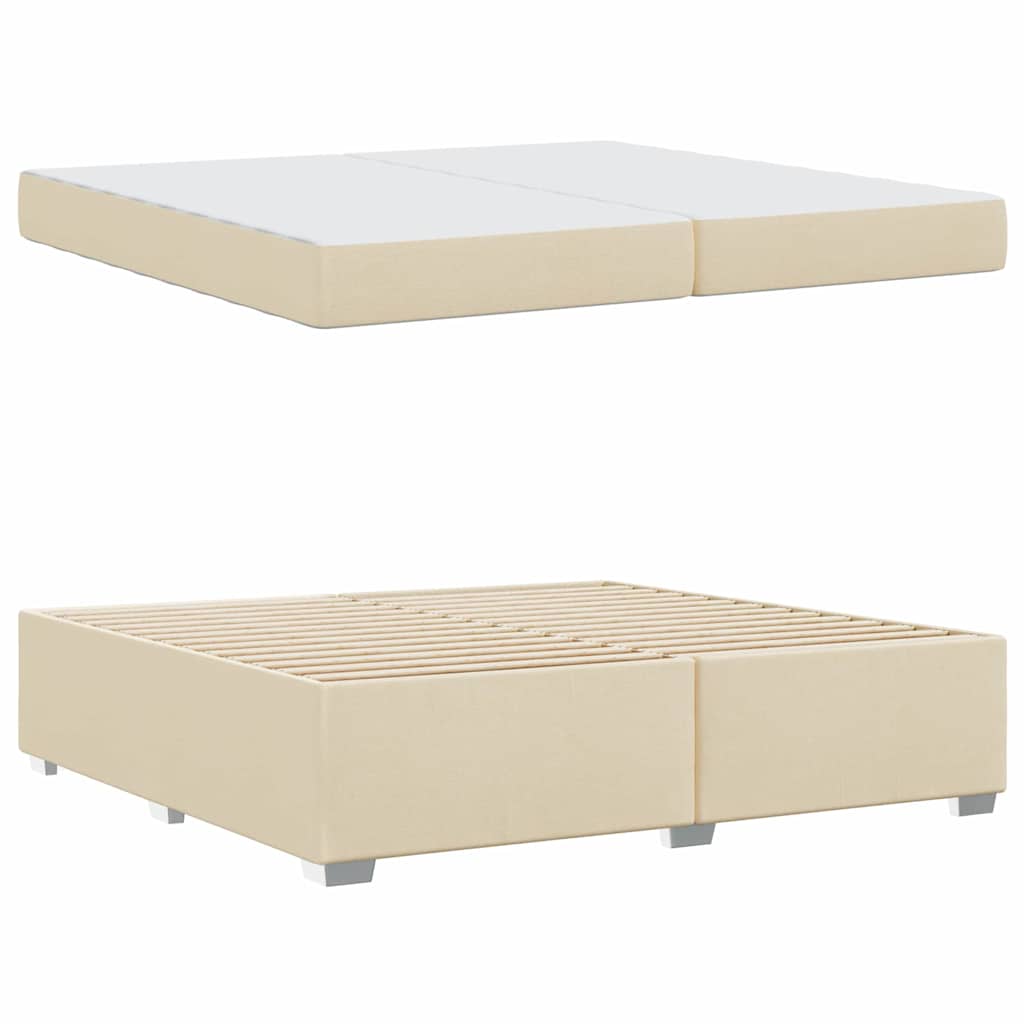 Bedframe met matras Crème 200 x 200 cm Stof is nu te koop bij PeponiXL, paradijselijk wonen!