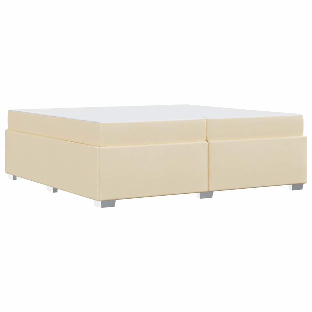 Bedframe met matras Crème 200 x 200 cm Stof is nu te koop bij PeponiXL, paradijselijk wonen!